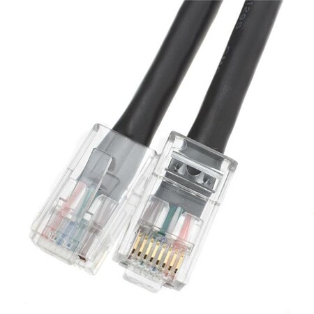 Cat5e Black Ethernet Patch Cable & Bootless - 1 Ft.